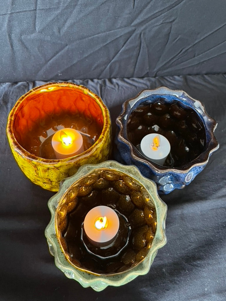 Gekleurde windlichten - set van 3
