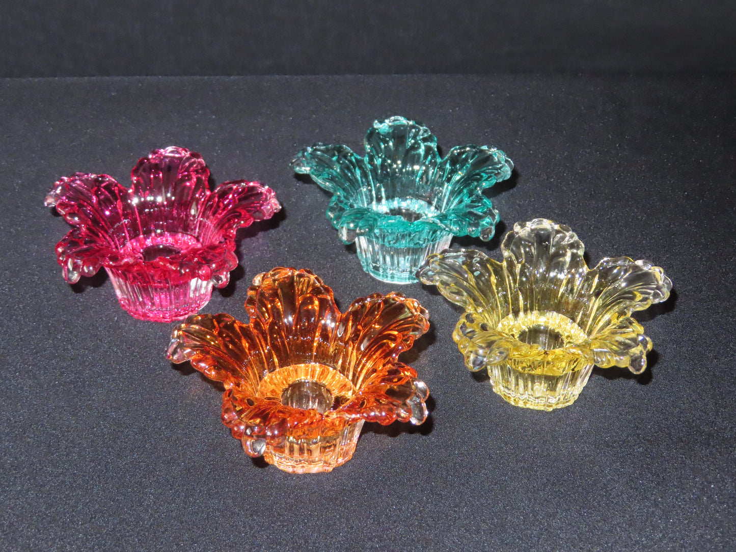 Flower mix - set van kleurrijke kaarsenhouders