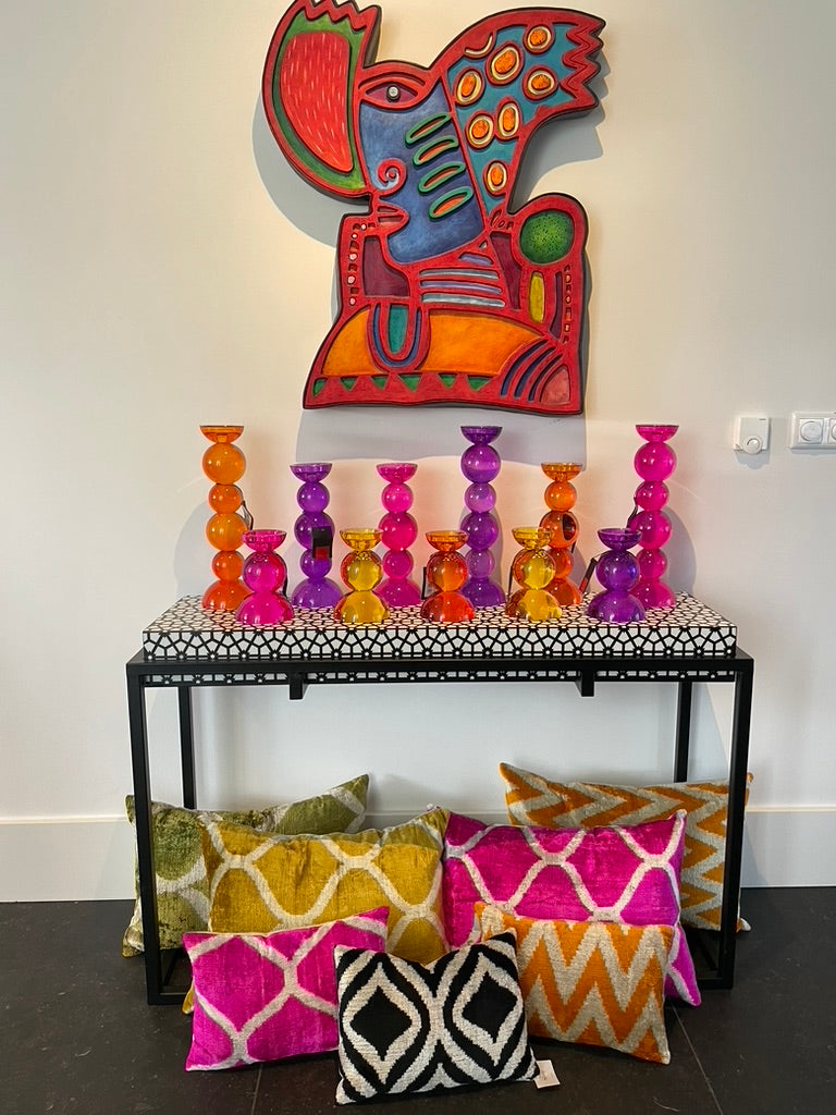 Luxe glazen kandelaar - maat L