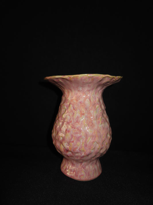 Sijlvolle koraal/roze vaas met luxe zijden boeket