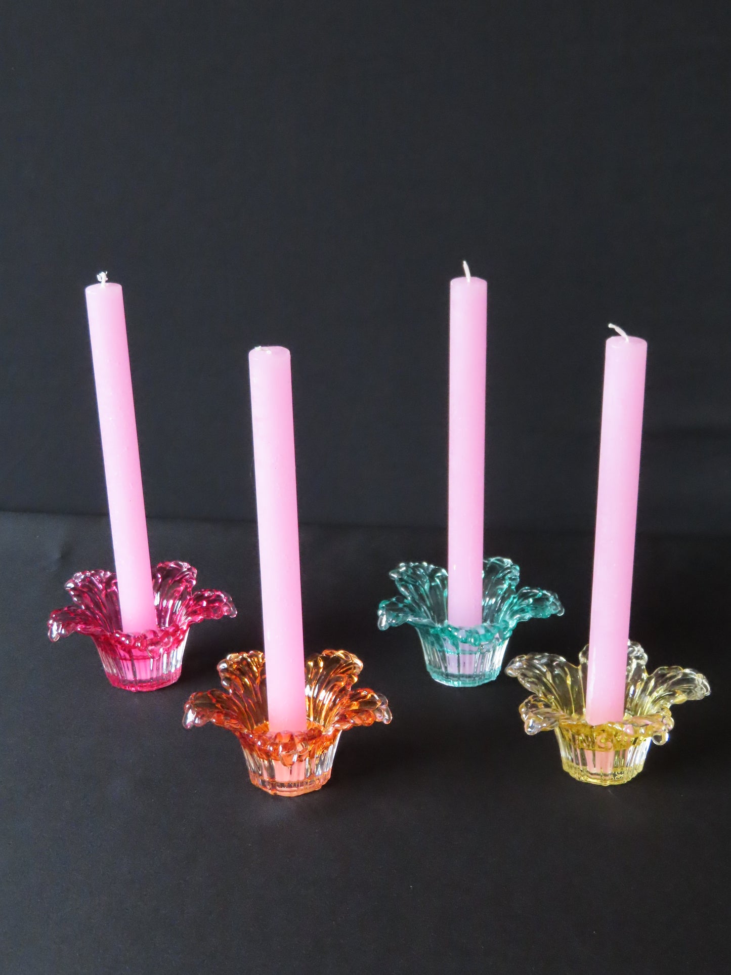 Flower mix - set van kleurrijke kaarsenhouders