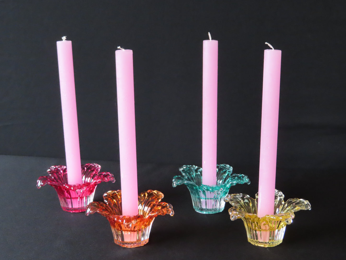 Flower mix - set van kleurrijke kaarsenhouders