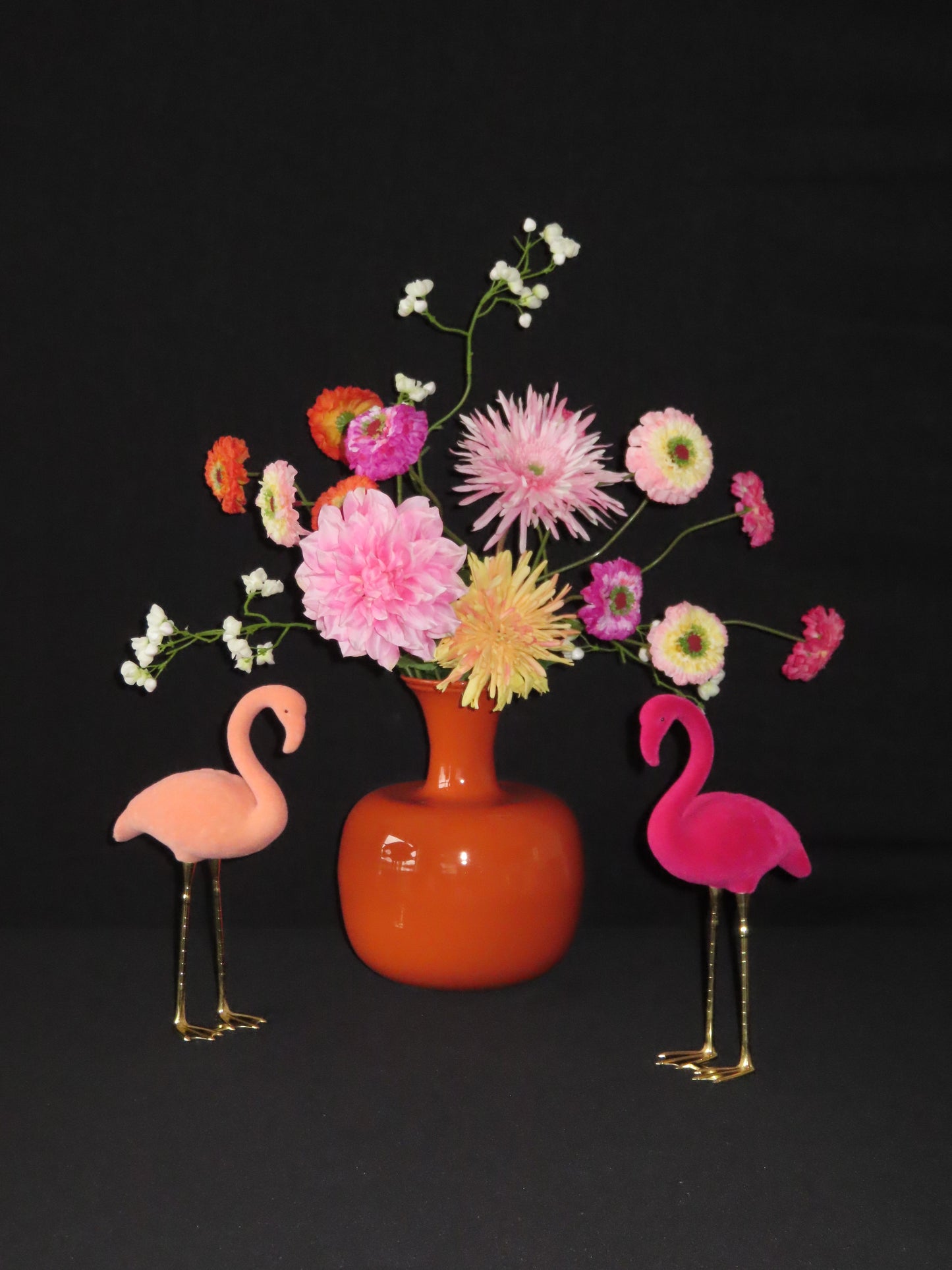 Velvet flamingo duo