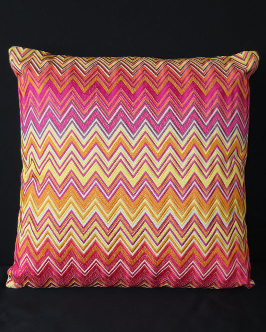 Colmore by Diga luxe glanskatoen sierkussen chevron multi 50x50 cm